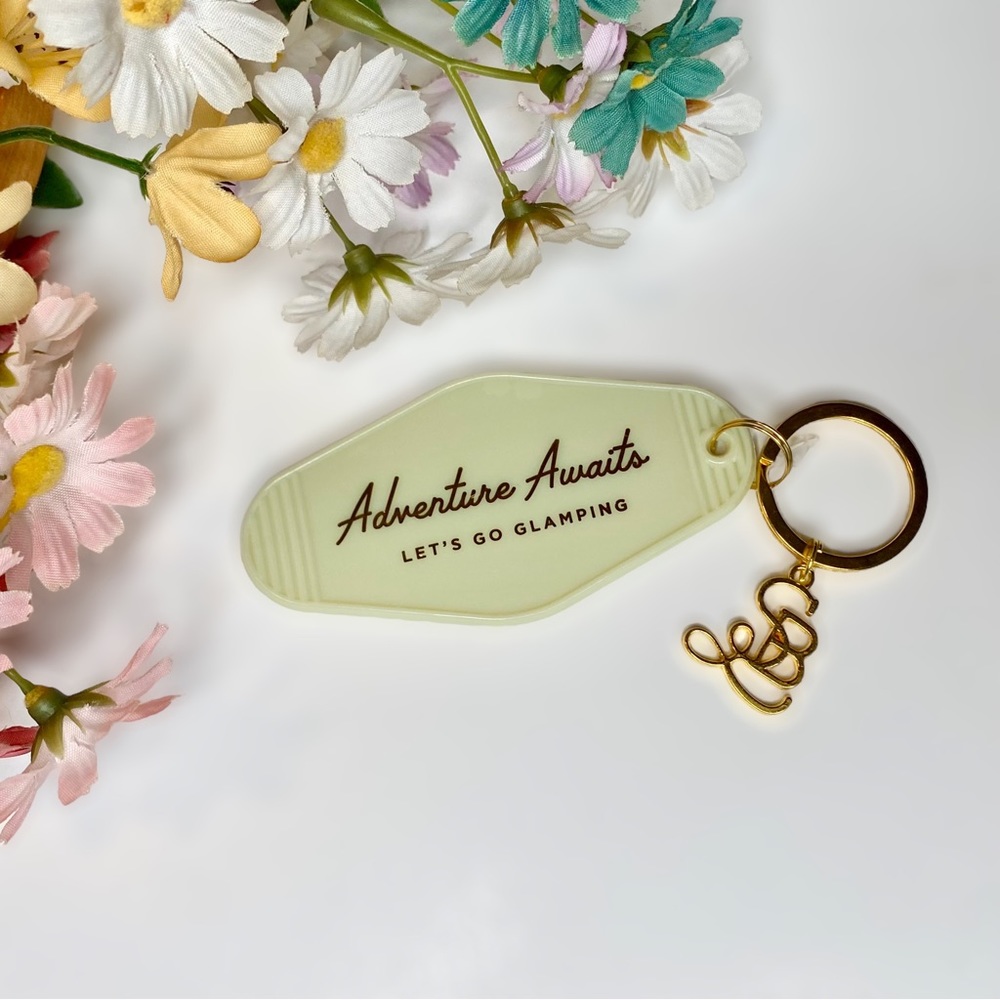 Adventure Awaits Vintage Motel Keychain